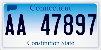 CT license plate AA47897