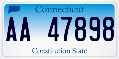 CT license plate AA47898