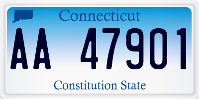 CT license plate AA47901