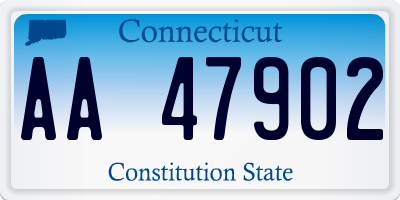 CT license plate AA47902