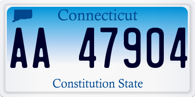 CT license plate AA47904