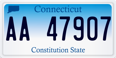 CT license plate AA47907