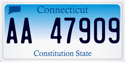 CT license plate AA47909