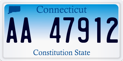 CT license plate AA47912