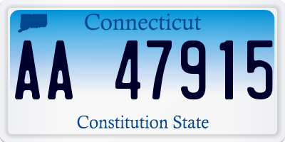 CT license plate AA47915