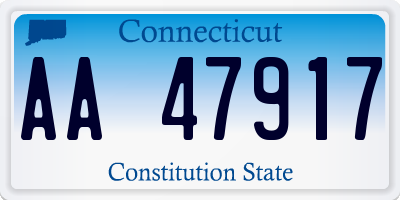 CT license plate AA47917