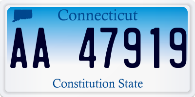 CT license plate AA47919