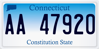 CT license plate AA47920