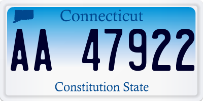 CT license plate AA47922