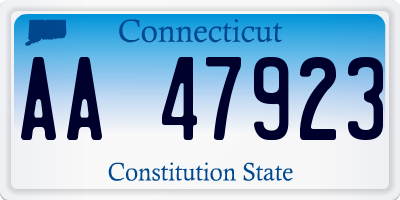 CT license plate AA47923