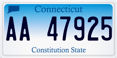 CT license plate AA47925