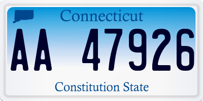 CT license plate AA47926