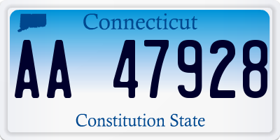 CT license plate AA47928