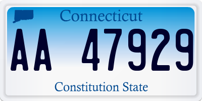 CT license plate AA47929