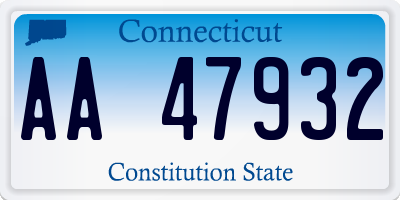 CT license plate AA47932