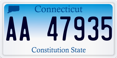 CT license plate AA47935