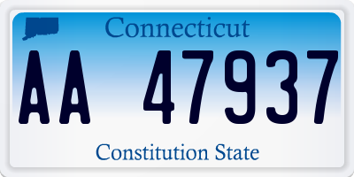 CT license plate AA47937