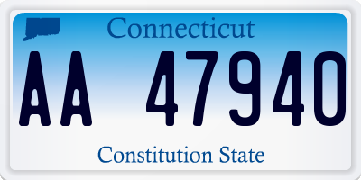 CT license plate AA47940