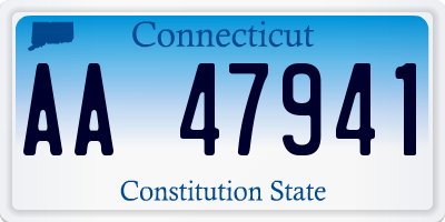 CT license plate AA47941