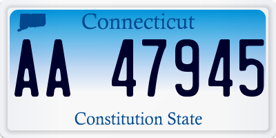 CT license plate AA47945