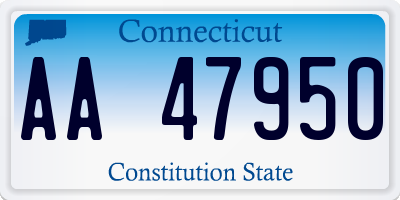 CT license plate AA47950