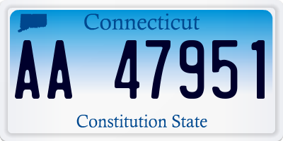 CT license plate AA47951