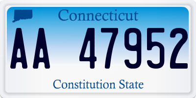 CT license plate AA47952