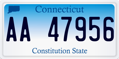 CT license plate AA47956