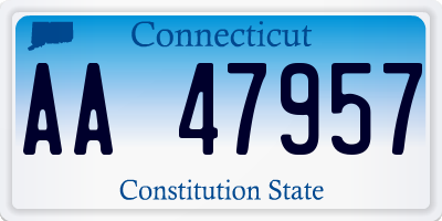 CT license plate AA47957