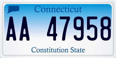 CT license plate AA47958