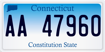 CT license plate AA47960