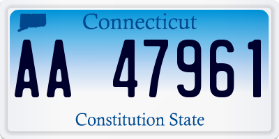 CT license plate AA47961