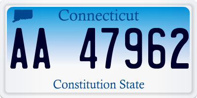 CT license plate AA47962