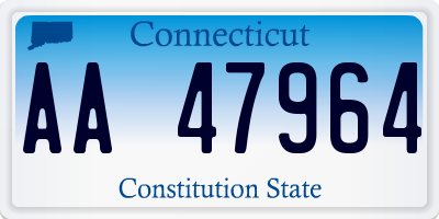 CT license plate AA47964