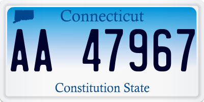 CT license plate AA47967