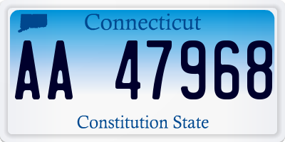 CT license plate AA47968