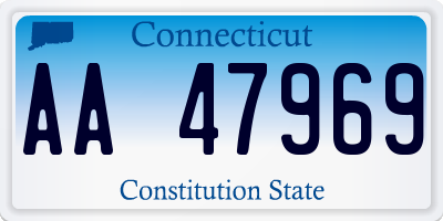 CT license plate AA47969