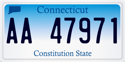 CT license plate AA47971