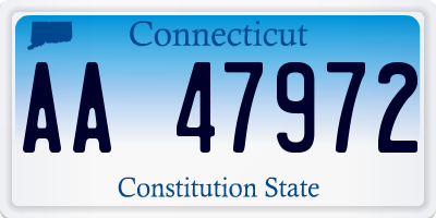 CT license plate AA47972