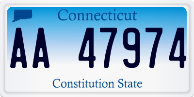 CT license plate AA47974