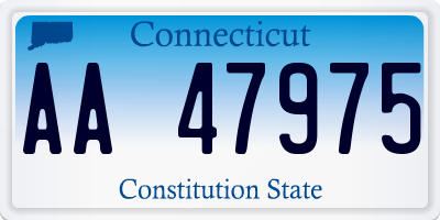 CT license plate AA47975