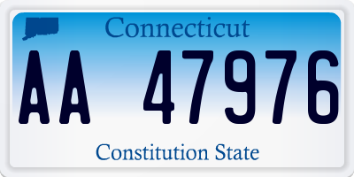 CT license plate AA47976