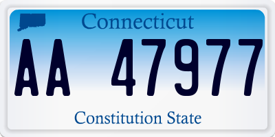 CT license plate AA47977