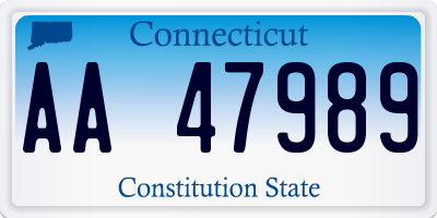 CT license plate AA47989