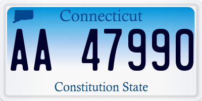 CT license plate AA47990