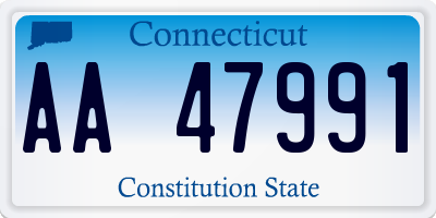 CT license plate AA47991