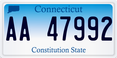 CT license plate AA47992