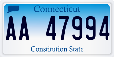 CT license plate AA47994