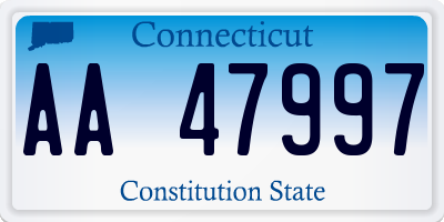 CT license plate AA47997