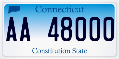 CT license plate AA48000